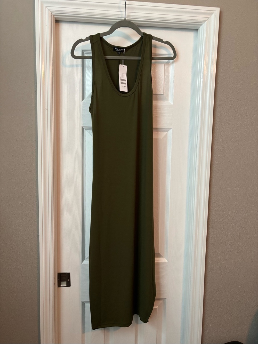 Sleeveless Olive Maxi Tank Dress — Casual Everyday Style